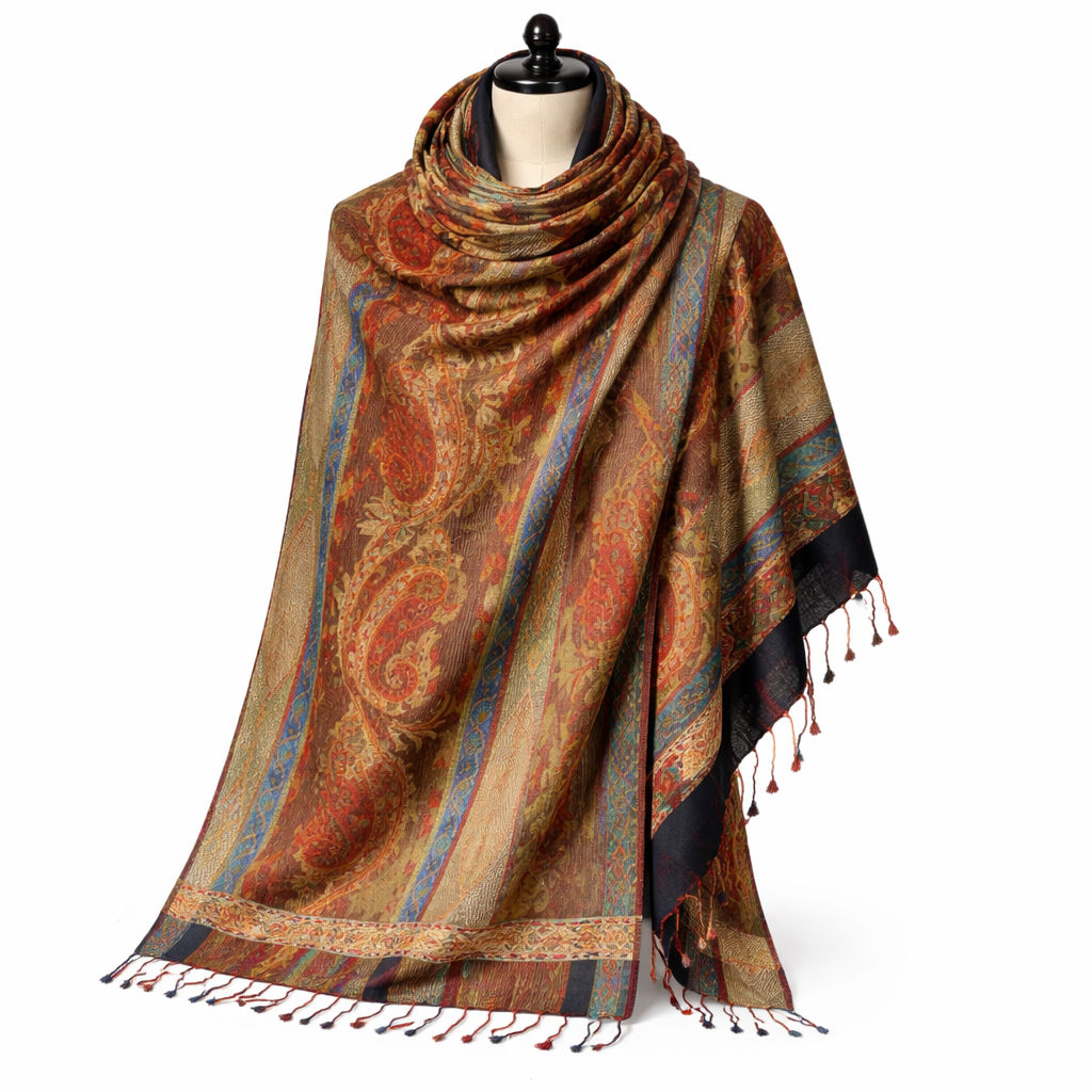 Multi Pattern Striped Shawl